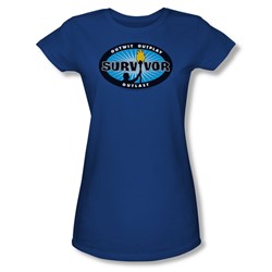 Cbs - Survivor / Survivor Blue Burst Juniors T-Shirt In Royal Blue