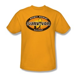Cbs - Survivor / Survivor Gold Burst Adult T-Shirt In Gold