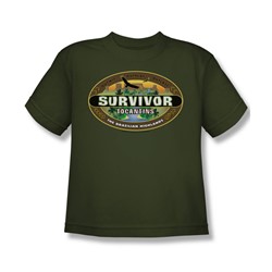 Cbs - Survivor / Tocantins Logo Big Boys T-Shirt In Military Green