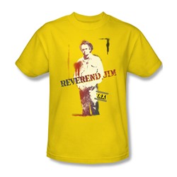 Cbs - Taxi / Reverend Jim Adult T-Shirt In Yellow