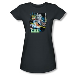 Cbs - Evidence Collage Juniors T-Shirt In Charcoal