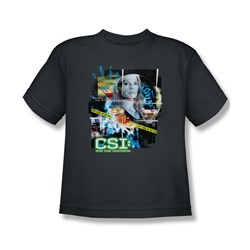 Cbs - Evidence Collage Big Boys T-Shirt In Charcoal