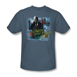 Cbs - Truth Doesn't Sleep Adult T-Shirt In Slate