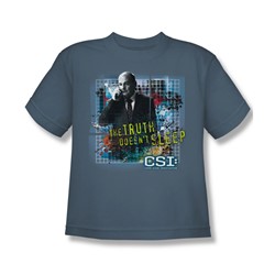 Cbs - Truth Doesn't Sleep Big Boys T-Shirt In Slate