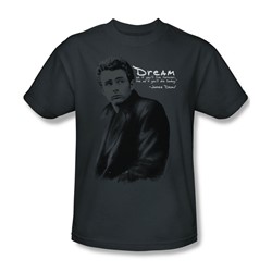 James Dean - Trench Adult T-Shirt In Charcoal