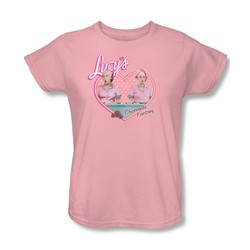 I Love Lucy - Lucy's Chocolate Factory Womens T-Shirt In Pink