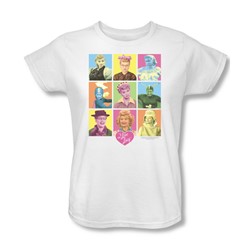 I Love Lucy - So Many Faces Womens T-Shirt In White