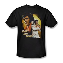 Elvis - Aloha Adult T-Shirt In Black