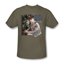 Elvis - G.I. Blues Adult T-Shirt In Safari Green