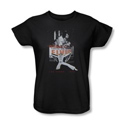 Elvis - Live In Vegas Womens T-Shirt In Black