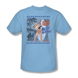 Elvis - Blue Hawaii Poster Adult T-Shirt In Light Blue