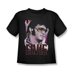 Elvis - 70's Star Little Boys T-Shirt In Black