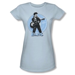 Elvis - 45 Rpm Juniors T-Shirt In Light Blue