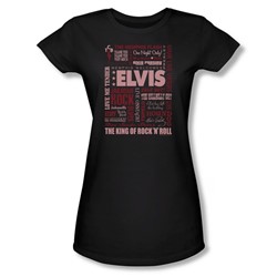 Elvis - Whole Lotta Type Juniors T-Shirt In Black