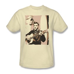 Elvis - Sepia Studio Adult T-Shirt In Cream