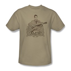 Elvis - Laurels Adult T-Shirt In Sand