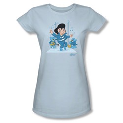 Elvis - Jailhouse Rock Juniors T-Shirt In Light Blue