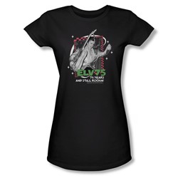 Elvis - Still Rockin' Juniors T-Shirt In Black