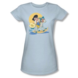 Elvis - Yip E Juniors T-Shirt In Light Blue