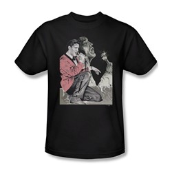 Elvis - Rock 'N' Roll Smoke Adult T-Shirt In Black