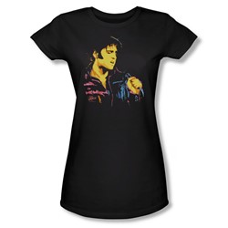 Elvis - Neon Elvis Juniors T-Shirt In Black