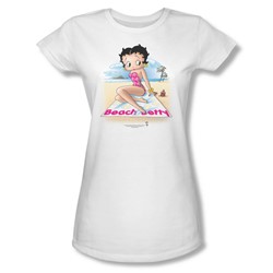 Betty Boop - Beach Betty Juniors T-Shirt In White