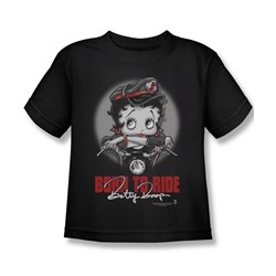 Betty Boop - Born To Ride Little Boys T-Shirt In Black