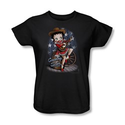 Betty Boop - Country Star Womens T-Shirt In Black