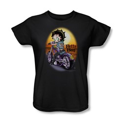 Betty Boop - Wild Biker Womens T-Shirt In Black