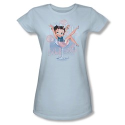 Betty Boop - Pink Champagne Juniors T-Shirt In Light Blue