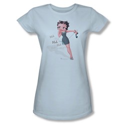 Betty Boop - Blah, Blah, Blah Juniors T-Shirt In Light Blue