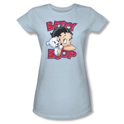 Betty Boop - Forever Friends Juniors T-Shirt In Light Blue