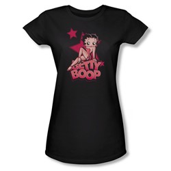 Betty Boop - Sexy Star Juniors T-Shirt In Black