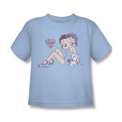 Betty Boop - Vintage Pin Pup Little Boys T-Shirt In Light Blue