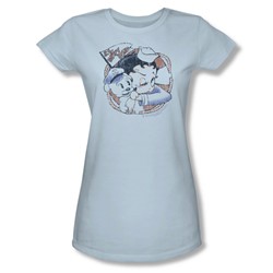 Betty Boop - Ss Vintage Juniors T-Shirt In Light Blue