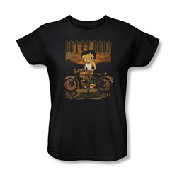 Betty Boop - Rebel Rider Womens T-Shirt In Black