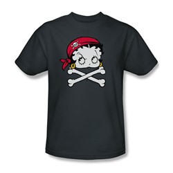 Betty Boop - Boop Pirate Adult T-Shirt In Charcoal