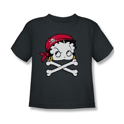Betty Boop - Boop Pirate Little Boys T-Shirt In Charcoal