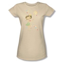 Betty Boop - Hula Flowers Juniors T-Shirt In Cream