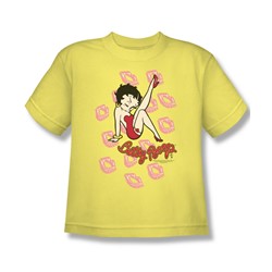 Betty Boop - Kisses Big Boys T-Shirt In Banana