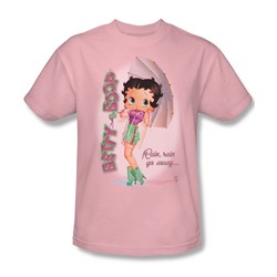 Betty Boop - Rain, Rain Go Away Adult T-Shirt In Pink