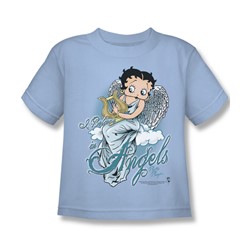 Betty Boop - I Believe In Angels Little Boys T-Shirt In Light Blue