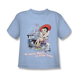 Betty Boop - So Many Shoes Little Boys T-Shirt In Light Blue