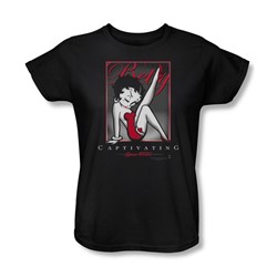 Betty Boop - Captivating Womens T-Shirt In Black
