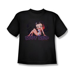 Betty Boop - Glowing Big Boys T-Shirt In Black