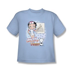 Betty Boop - Eyechart Big Boys T-Shirt In Light Blue