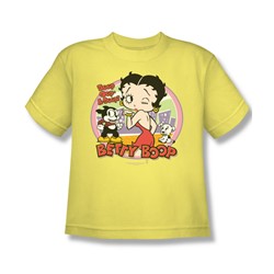Betty Boop - Kiss Big Boys T-Shirt In Banana