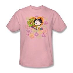 Betty Boop - Peace, Love And Boop Adult T-Shirt In Pink