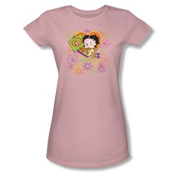 Betty Boop - Peace, Love And Boop Juniors T-Shirt In Pink