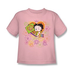 Betty Boop - Peace, Love And Boop Little Boys T-Shirt In Pink